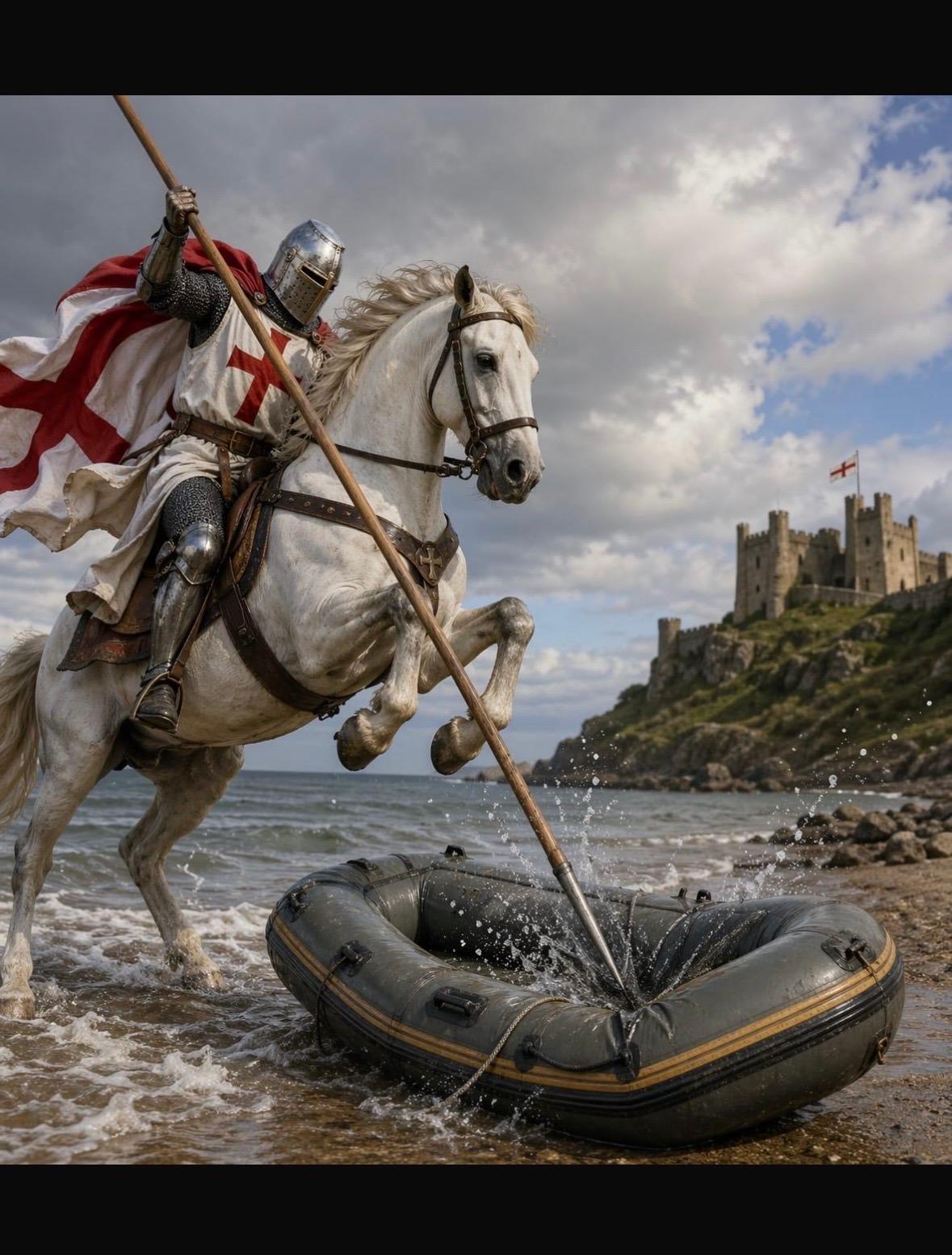 St George slays the rubber boat